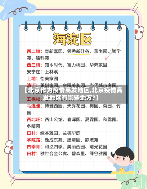 【北京作为疫情高发地区,北京疫情高发地区有哪些地方?】-第1张图片