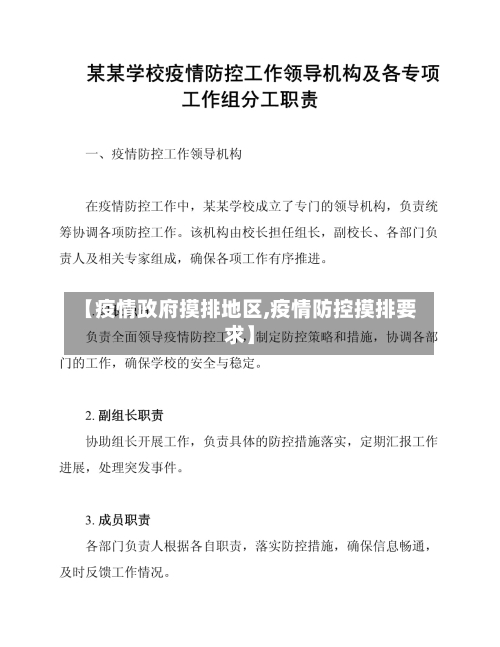 【疫情政府摸排地区,疫情防控摸排要求】-第1张图片