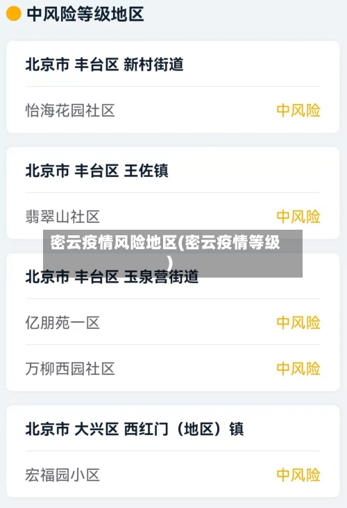 密云疫情风险地区(密云疫情等级)-第1张图片