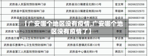 【广安哪个地区没有疫情,广安哪个地区没有疫情了】-第3张图片